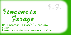 vincencia farago business card